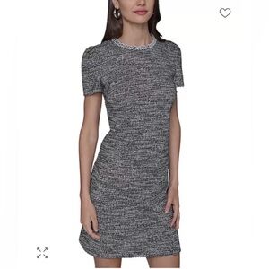 KARL LAGERFELD Knit Tweed A Line Dress